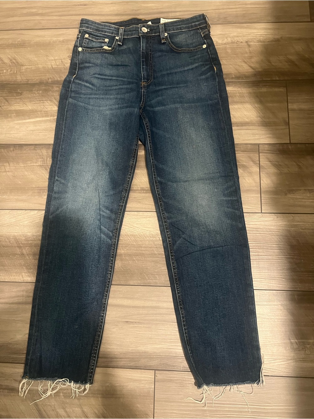 rag & bone dark indigo straight jeans